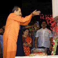 Uddhav offers flowers to martyrs at Hutatma Chowk