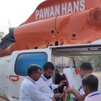 Video grab of the check of Amit Shah's bags and chopper