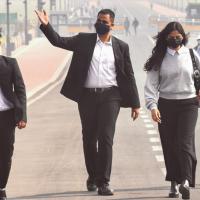 The masks are out in Delhi