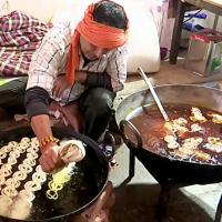 Jalebis being readied at the BJP HQ