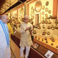 Amit Shah at a metal craft museum in Ahmedabad