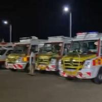 Ambulances on standby at Tiruchirapalli airport/ANI on X