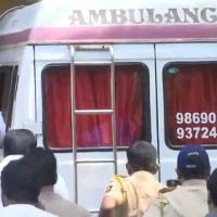 An ambulance carrying the mortal remains of Baba Siddique being brought to his house in Bandra, Mumbai/ANI on X