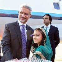 EAM S Jaishankar being welcomed by children on his arrival for the SCO meet, in Islamabad/ANI Photo