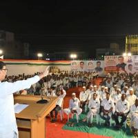 Balasaheb Thorat at a rally.