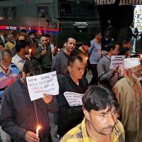 Locals hold a candlelight march against Gagangir attack