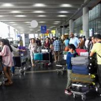 Passengers were stranded as flights were cancelled