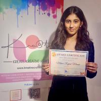 Meher Rajeev Menon, with her award certificate