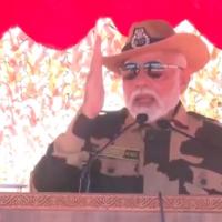 Prime Minister Narendra Modi addresses soldiers in Kutch, Gujarat/ANI on X