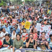 WB junior doctors hold a protest