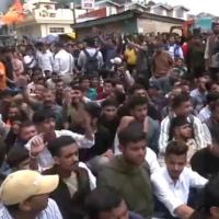 Protest against the alleged illegal construction of Sanjauli mosque in Shimla/ANI on X