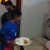 Kabaddi players served food in toilet