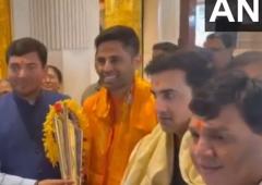 SKY, Gambhir take T20 World Cup trophy to Siddhivinayak temple