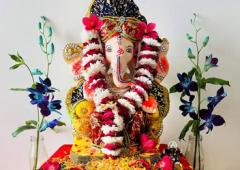 Lights, Flowers For Lord Ganesha