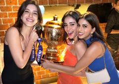 Ananya, Suhana, Shanaya With IPL Trophy