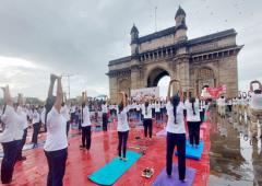 Yoga At The Gateway Of India