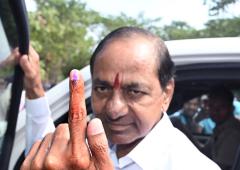 PIX: Famous faces at polling booths in Telangana