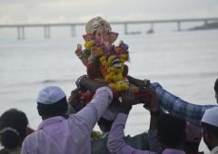 PIX: Ganapati visarjan begins in Mumbai