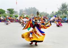 Buddhist Lamas Perform Black Hat Dance