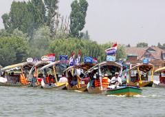 A Shikara Rally On Dal Lake