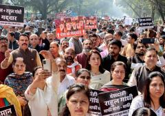 Shirtless stir: Cong faces backlash; Rahul shown black flags