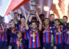 PIX: Barcelona rout Real Madrid to win Super Cup