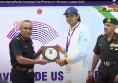 Army chief felicitates Neeraj, other Asiad medallists