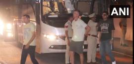 PIX: Gill & Co reach Gambhir's residence for dinner
