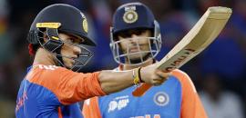 Abhishek, Tilak, Sanju propel India past 200 vs SL