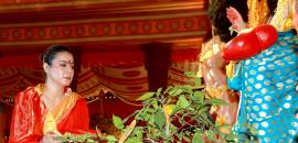 Kajol Celebrates Durga Pooja With Nysa, Yug