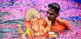 30,000 Ganesh Idols Immersed In Mumbai