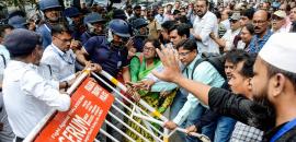 Protesting BLOs, BJP delegation in face-off outside Kolkata CEO office