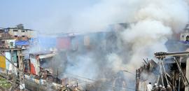Fire at Mumbai's Dharavi disrupts local train services