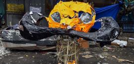 Artisans struggle to repair rain soaked Ravana effigies