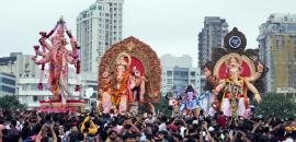 Thousands throng seafront for immersion of Mumbai's Lalbaugcha Raja