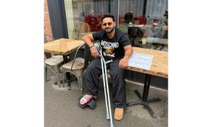 Sidelined with broken foot but Pant in high spirits!