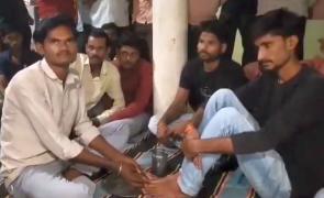 Man forced to wash Brahmin's feet, drink same water over AI image