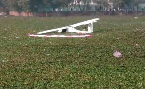 IAF training aircraft crashes into pond in Prayagraj