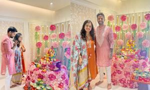 PIX: Surya welcomes Lord Ganesh home