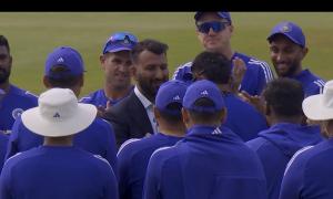PIX: Pujara hands Sudharsan Test cap