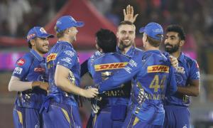 IPL PIX: MI continue winning run; Royals knocked out