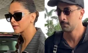 Deepika, Ranbir's Surprise Airport Hug