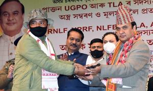 Over 200 ultras surrender before Sarma in Assam