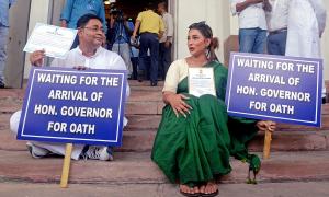 TMC MLAs fail to take oath, guv leaves for Delhi