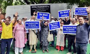 Demolition of Kashmiri Pandits' shops sparks protests