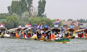 A Shikara Rally On Dal Lake