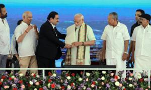 Gautambhai Felicitates Narendrabhai