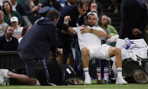 PIX: Injury halts Dimitrov's charge on struggling Sinner