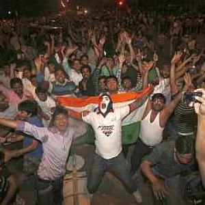 Euphoric scenes after India's WC victory