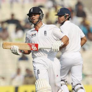 PIX: India face uphill task as England batsmen make merry